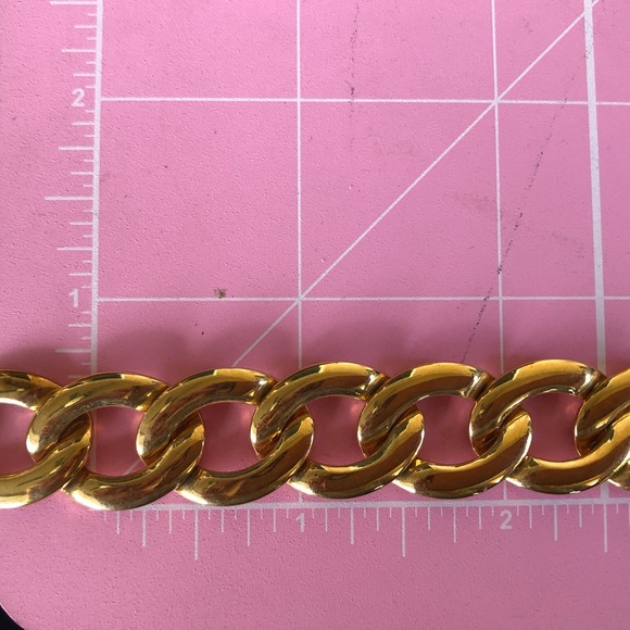 Vintage Napier Collar Necklace Gold Tone Chain Large Dramatic 1980s Signed Chunk - Picture 6 of 6